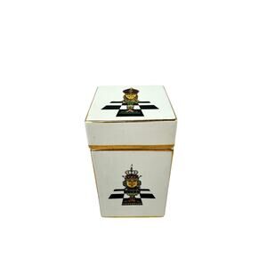 VTG Carlton Ware Chess Trinket Box Ceramic Surrealist Chessmen Gilded Edges 1960